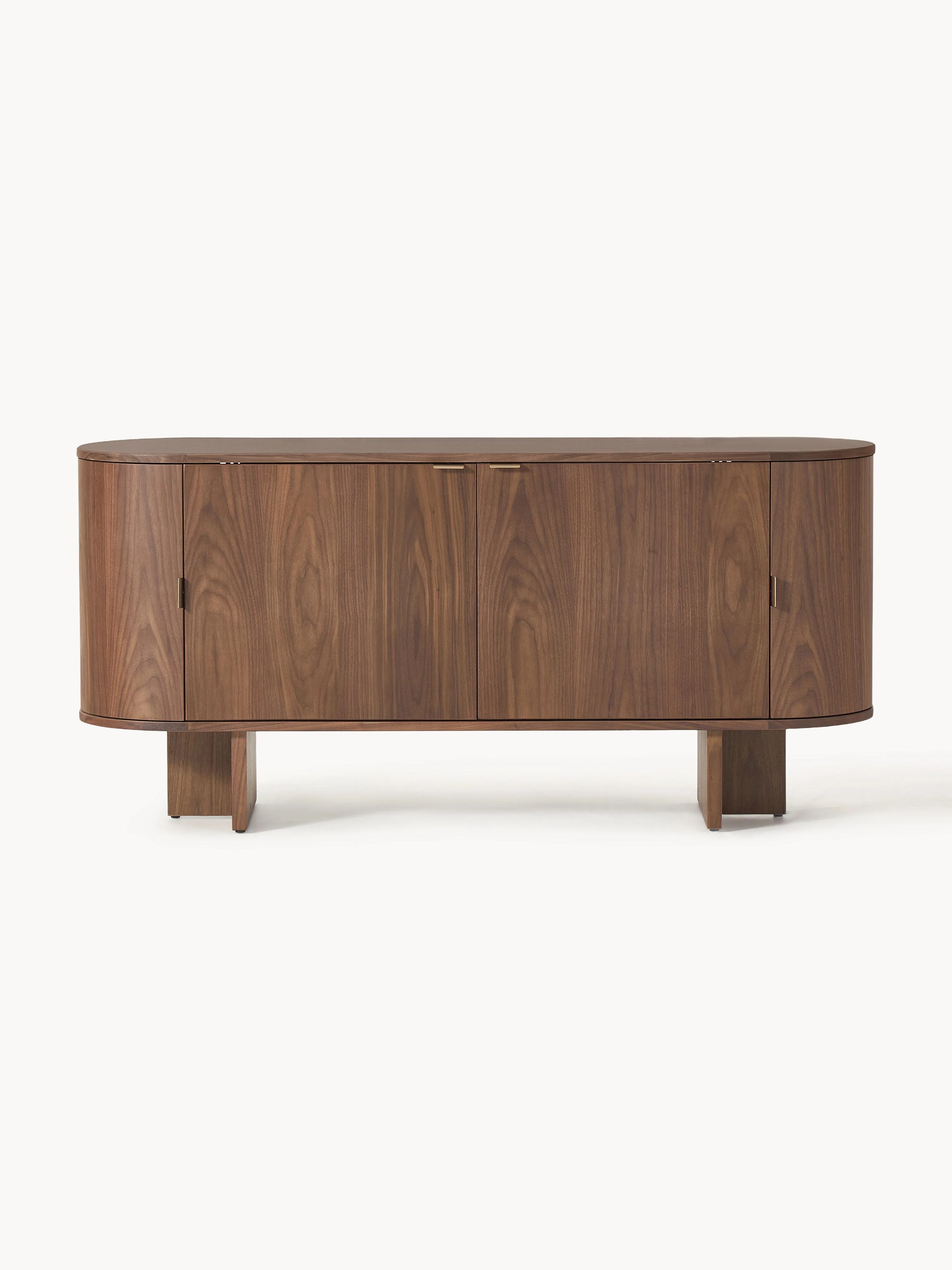 Houten dressoir Zumi met afgeronde hoeken