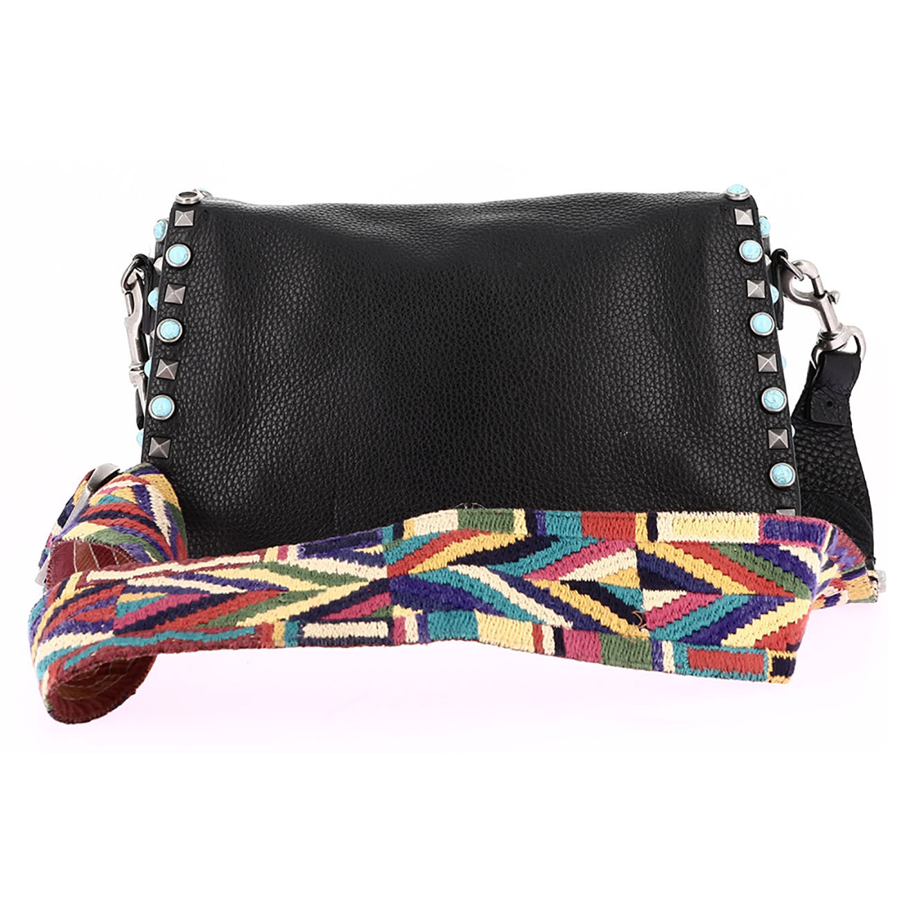Valentino Sac bandoulière Rockstud en Cuir Clous noir - Très bon état - L.27 cm