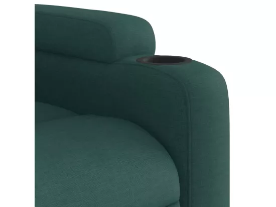 Fauteuil massant inclinable électrique Vert foncé Tissu