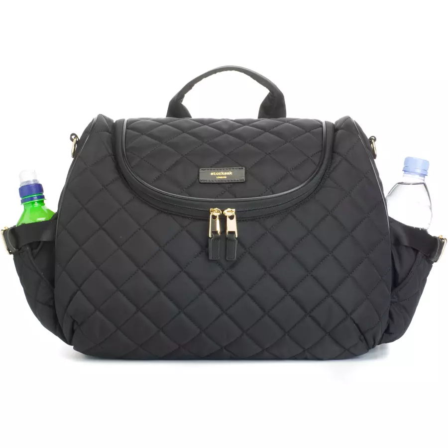 storksak Wickelrucksack Poppy Quilt Black