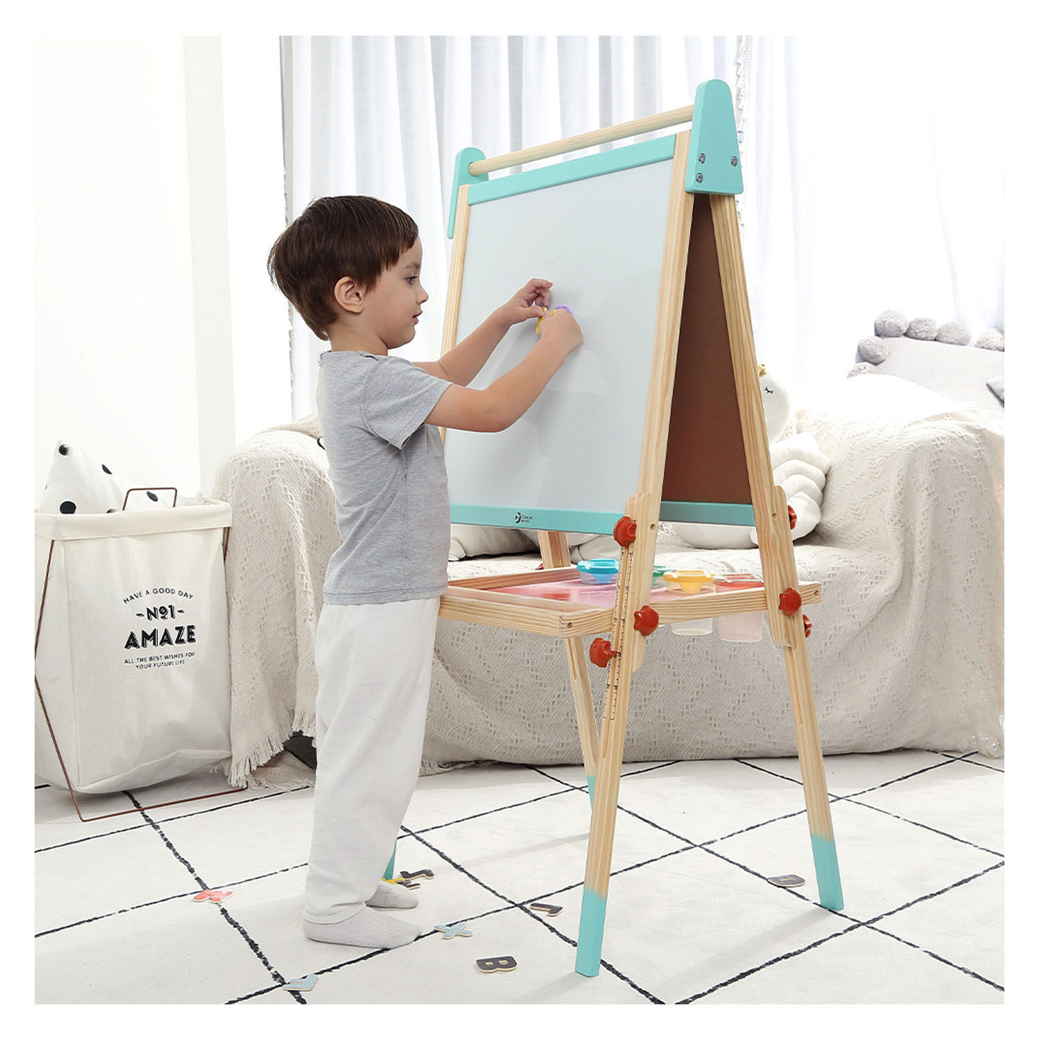 Classic World Houten Magneet- en Schoolbord 2in1, 39dlg.