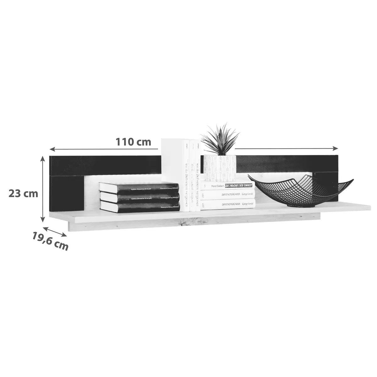 Wandboard Nyon schwarz,Eiche
