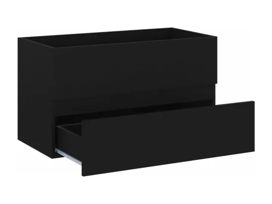 Armoire d'évier avec lavabo intégré noir bois d'ingénierie