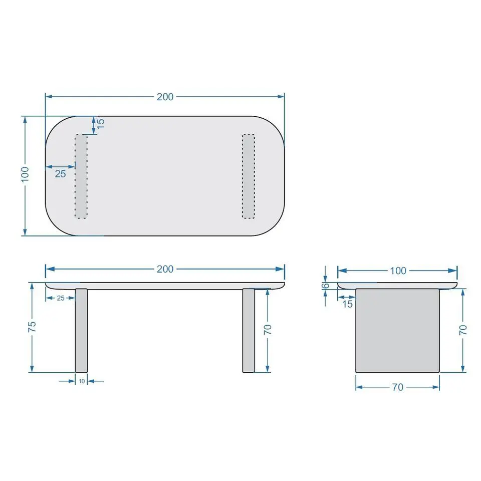 Eettafel Deens Ovaal 200cm - Wit Betonlook - Maya