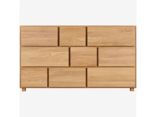 HABITAT - Commode 9 tiroirs en chêne - Naturel - Hanita
