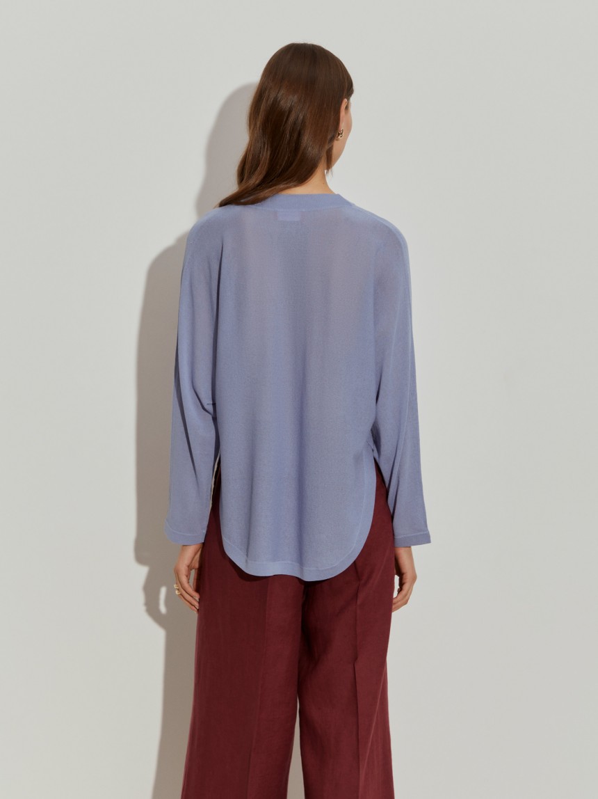 Camisola assimétrica decote em V