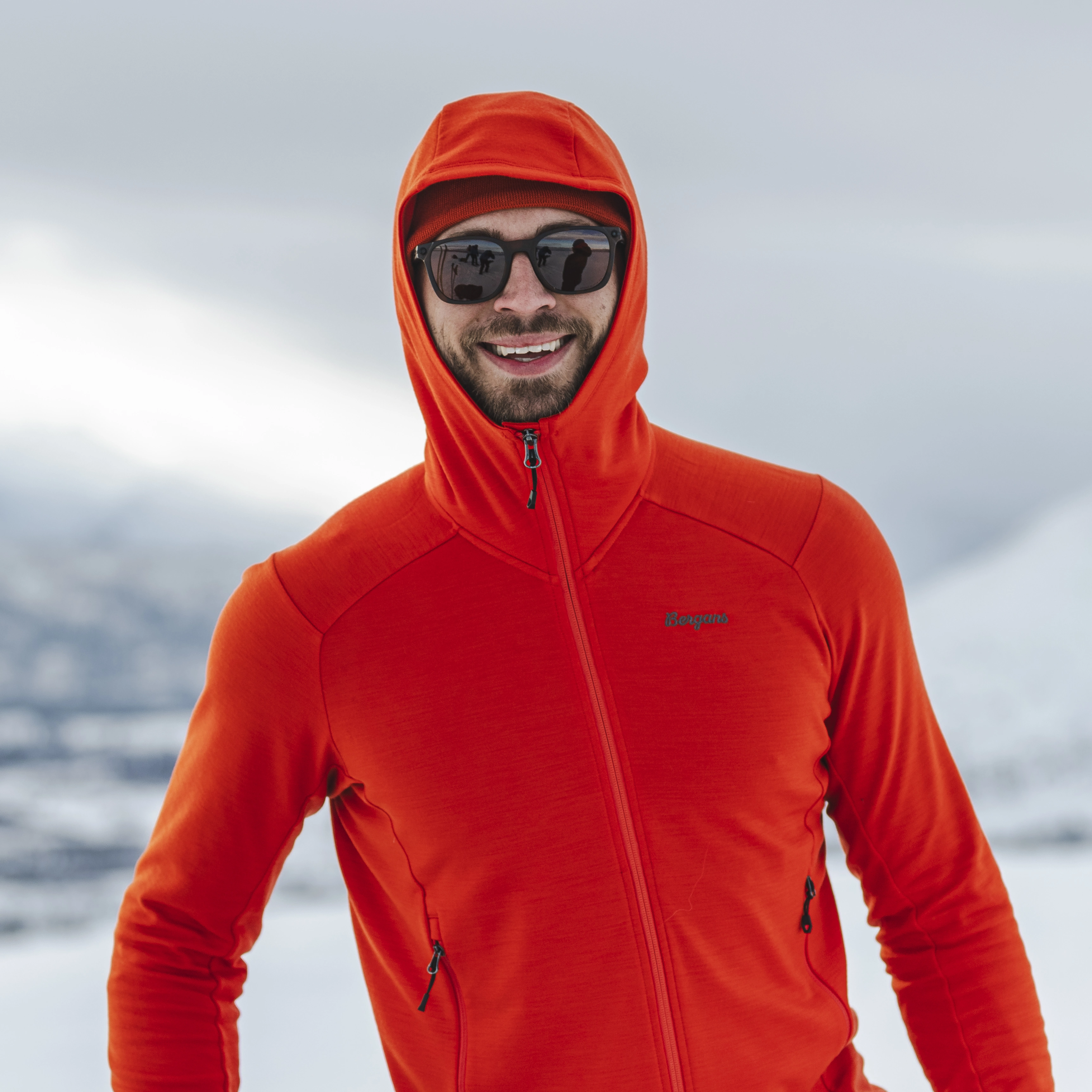 Rabot Merino Tech Midlayer Hoodie Men Lava