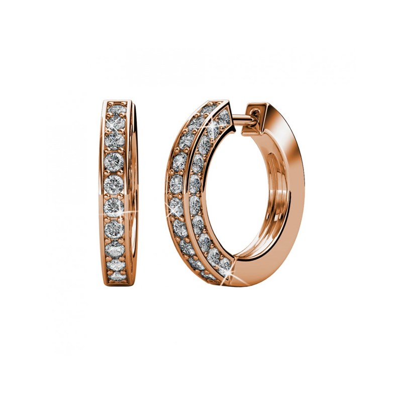 Boucles d'oreilles Perry  - Or Rosé et Cristal