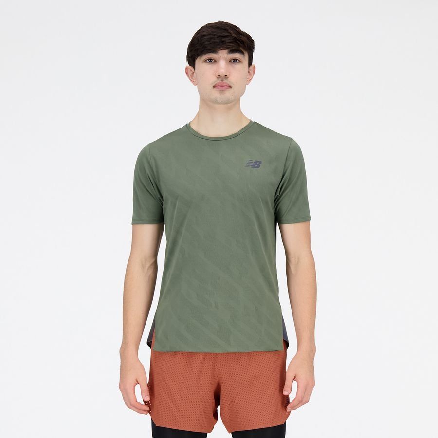 New Balance T-shirt Running Q Speed Jacquard - Vert