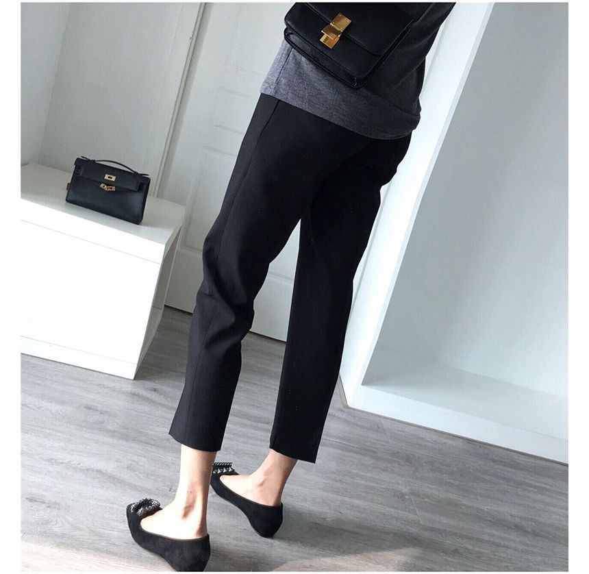 Inchioh - Hoge taille effen cropped broek