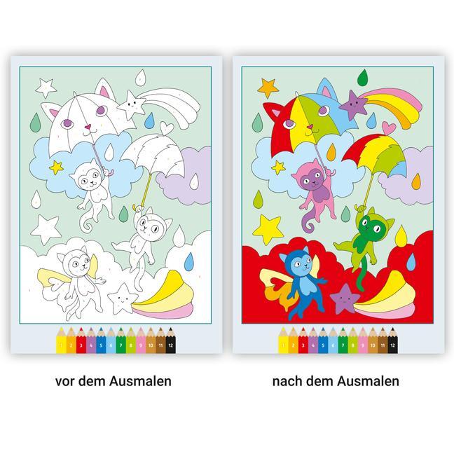 Ravensburger CreArt Malen nach Zahlen ab 5: Regenbogenland, Malbuch, 24 Motive