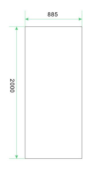 Mueller Slimline glaswand 90x200cm met overloop van helder naar spiegel rookglas