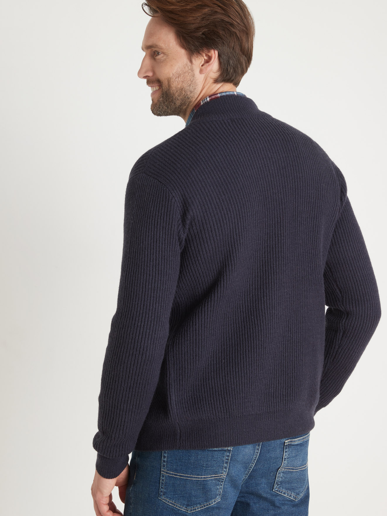 Gilet zippé en côtes anglaises