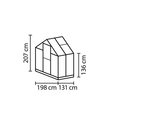 Vitavia Triton 2500 kas, 3 mm veiligheidsglas, 198 x 131 cm, smaragdgroen