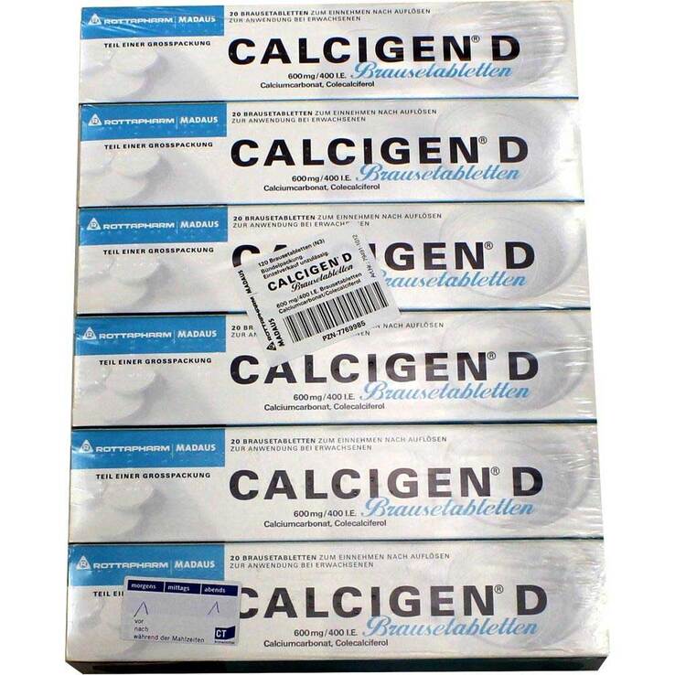 Calcigen D 600 mg / 400 I.E. Brausetabletten, 120 St