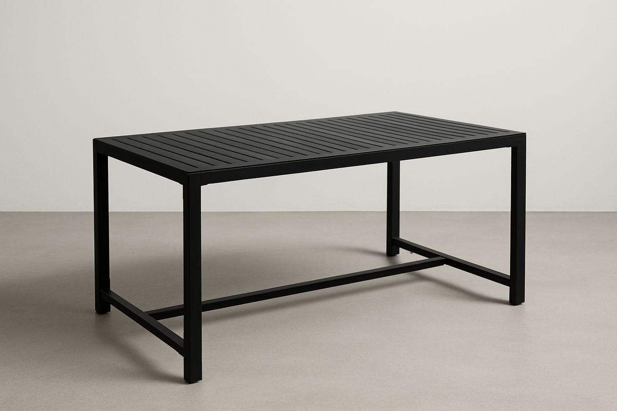 Gartentisch Aluminium rechteckig 150x90x75cm Schwarz
