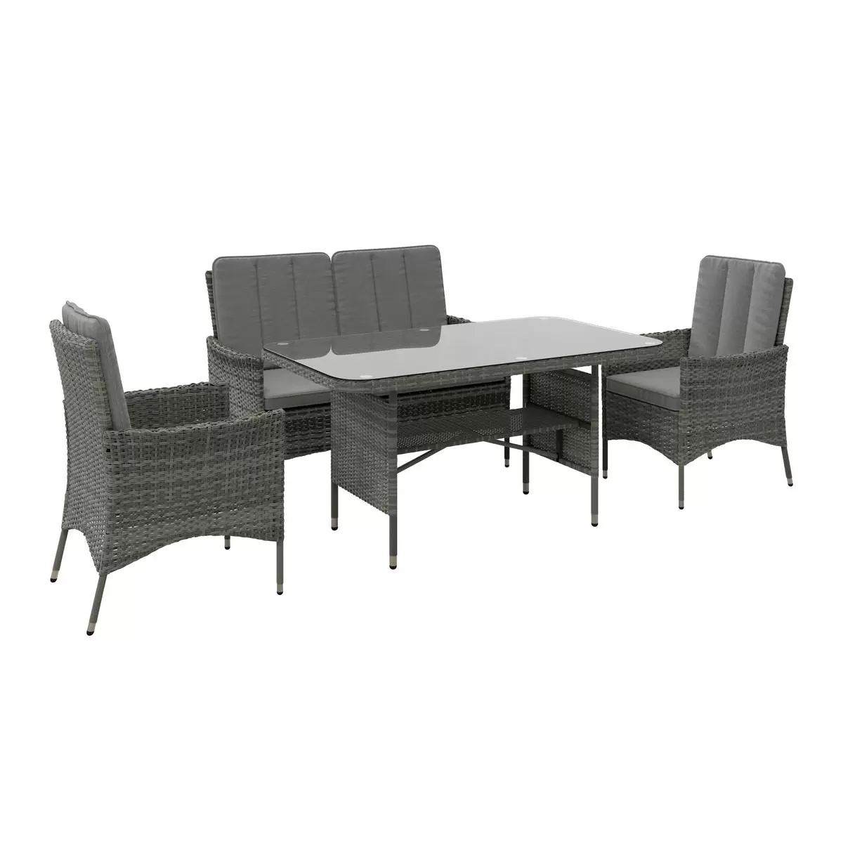 Beldano Loungegarnitur Verona 4-teilig Grau