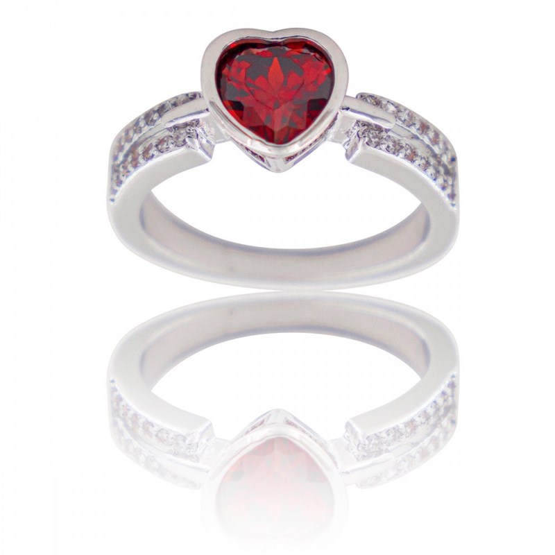 Bague Femme Rhodium Coeur LOVA