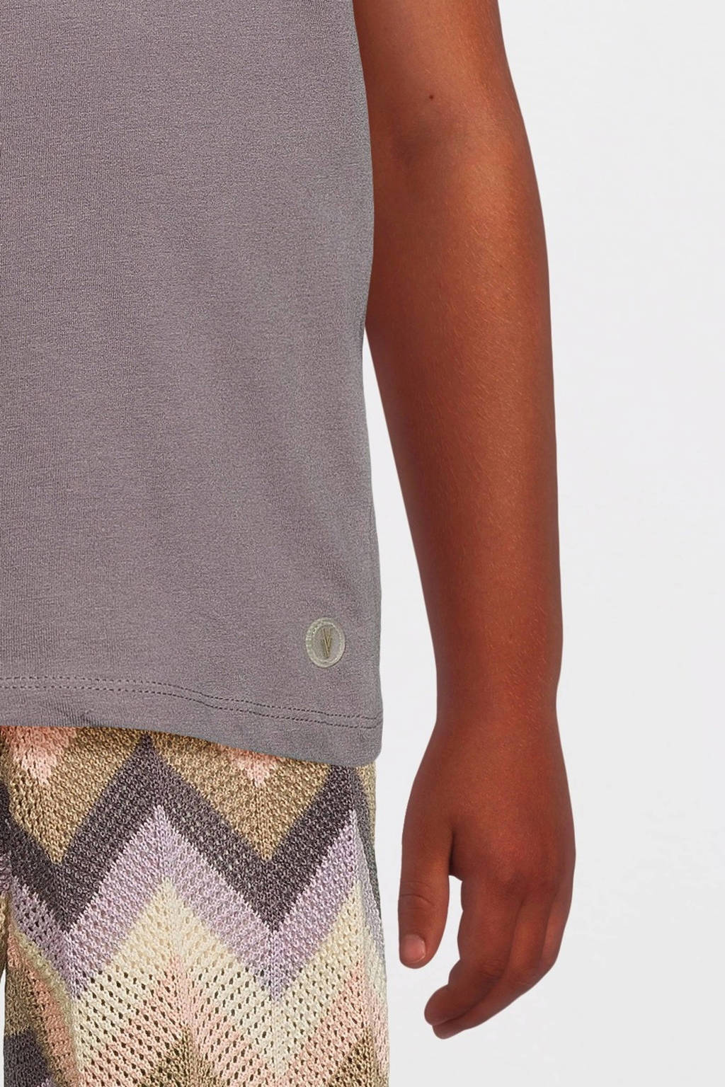 LEVV T-shirt MARLI met tekst donkerpaars