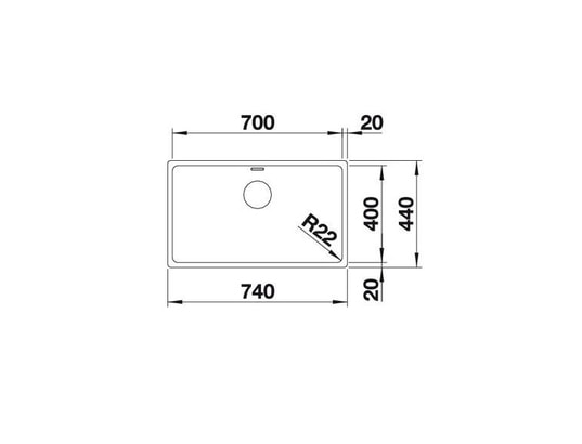 BLANCO - Evier sous plan Andano 700-U cuve inox 522971
