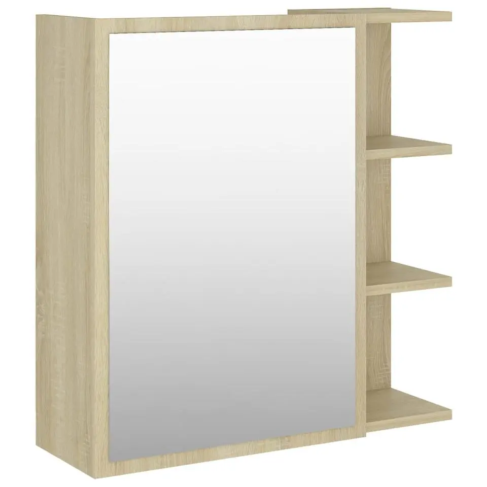 vidaXL - Spiegelkast - Bruin - Bewerkt hout