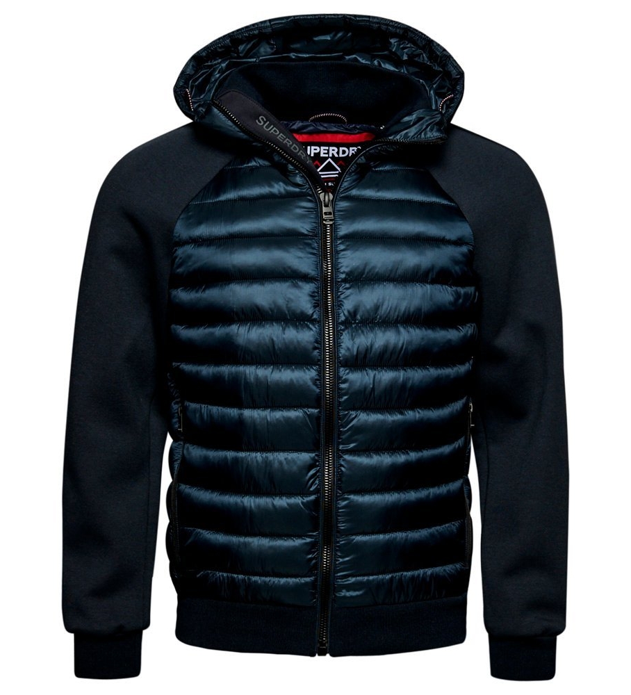 Jaqueta acolchoada híbrida Superdry azul marinho
