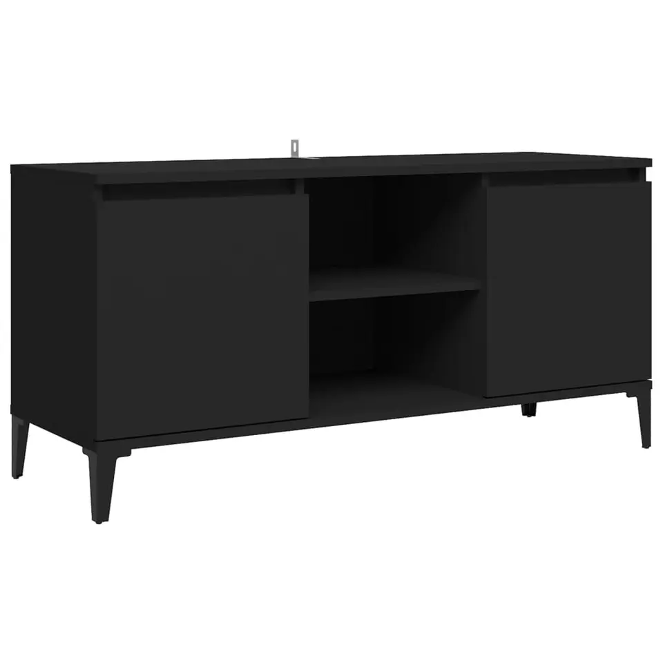 vidaXL - Tv-kast - Zwart - Bewerkt hout