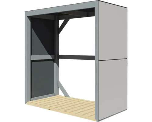 Haardhoutopslag Bertilo 151 x 75 x 154 cm antracietgrijs