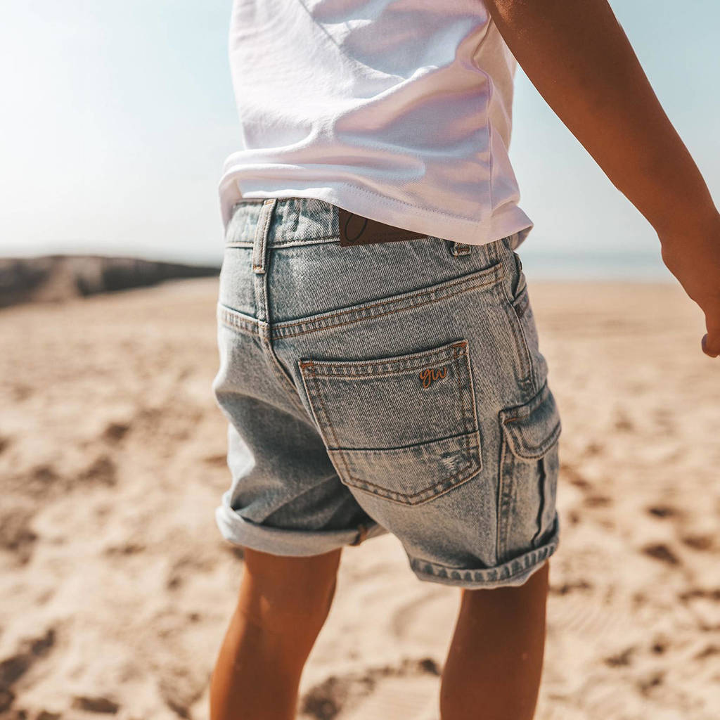 Your Wishes regular fit cargo short Parry denim light blue