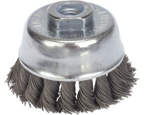 Lessmann gevlochten pottenborstel Ø 65 mm staaldraad zonder steunring, vlechtdiameter 3,5 mm