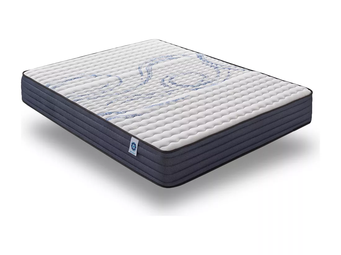 Matelas Perfectsleep 160x200 cm - Mousse HR - Accueil Blue Latex - Très épais 24 cm, Mémoire de forme, Confortable, Face été, hiver - Antibactérien