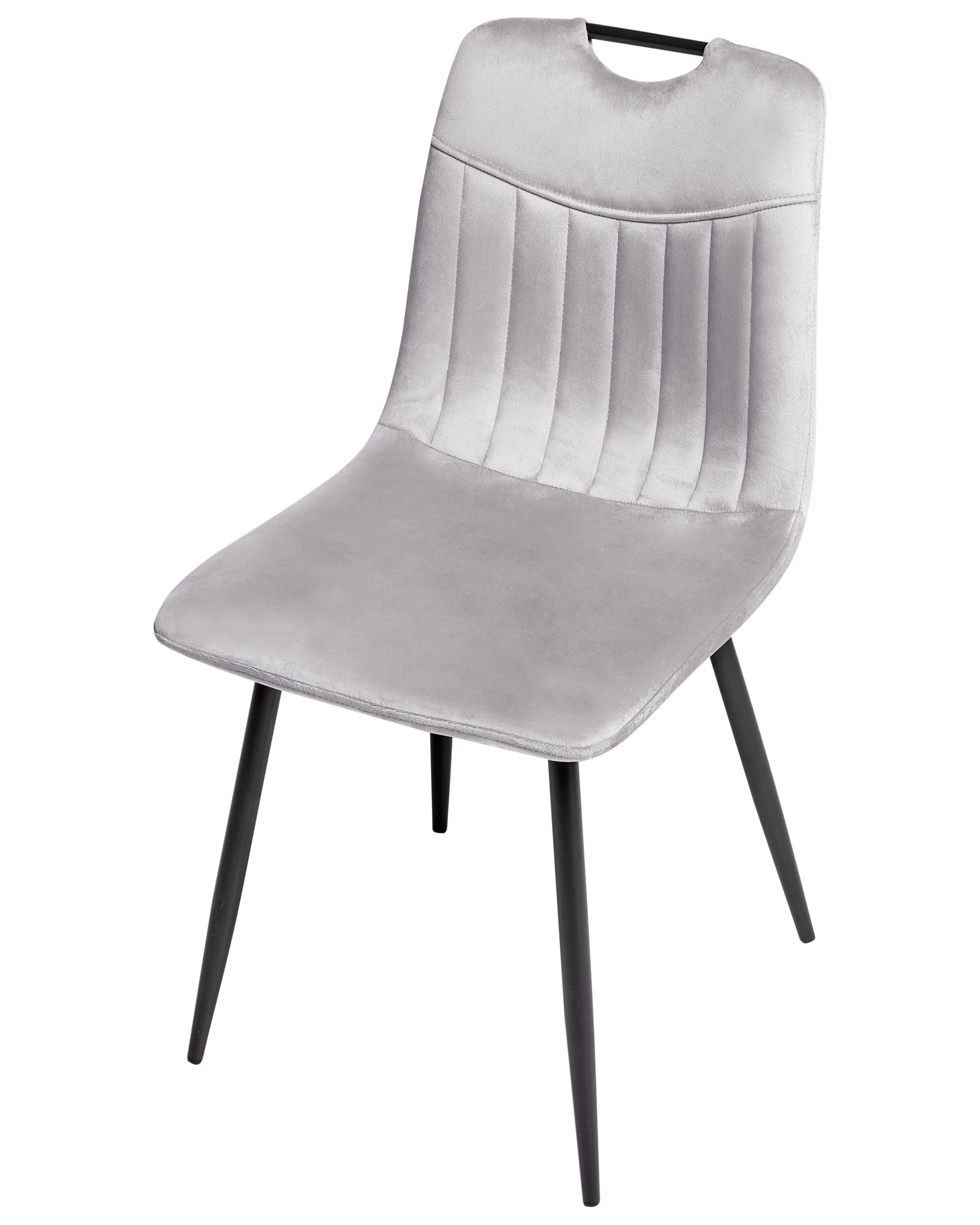 Set van 4 eetkamerstoelen ARGYLE Fluweel Lichtgrijs