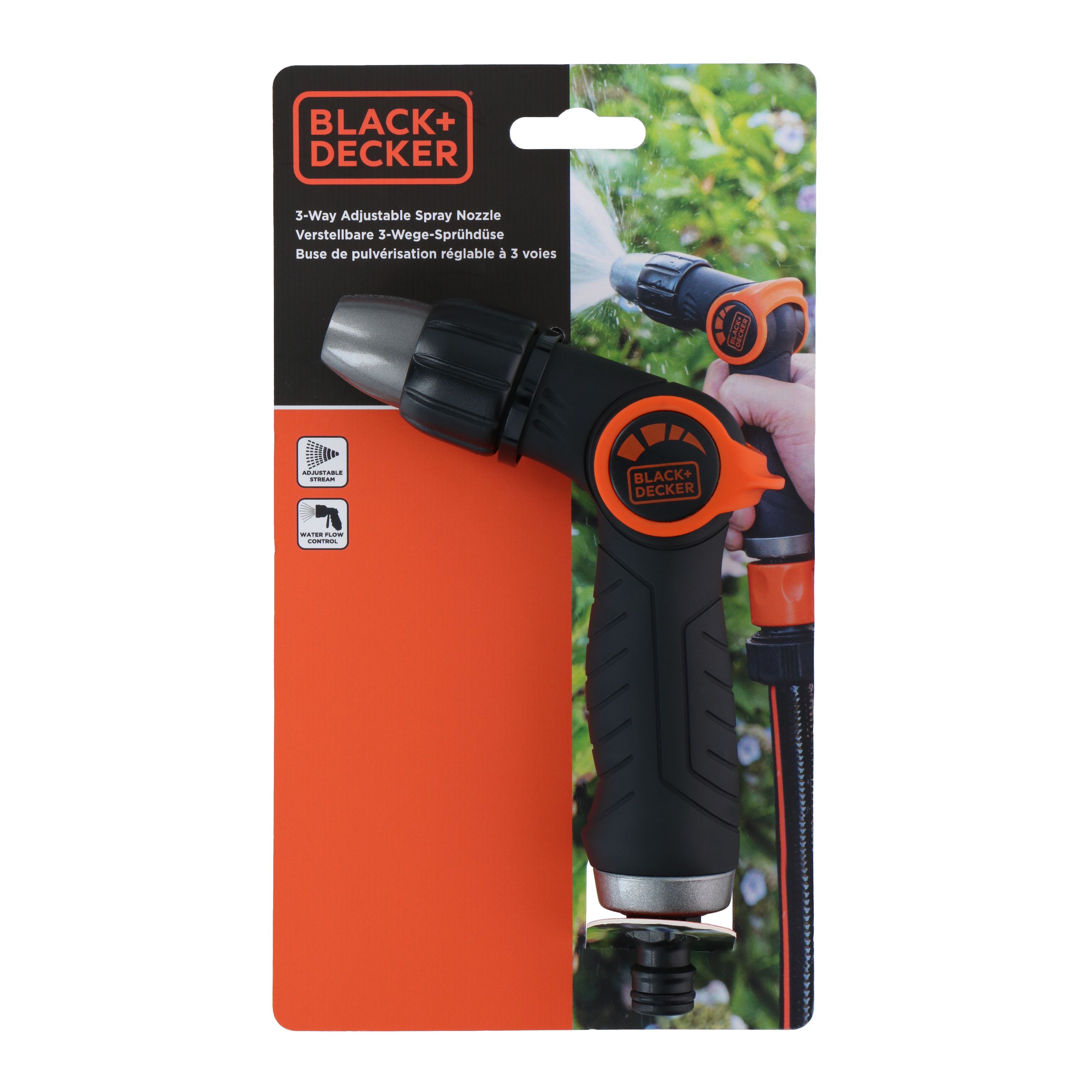 Spritzdüse für Gartenschlauch 3 Modi 13 mm 1/2“