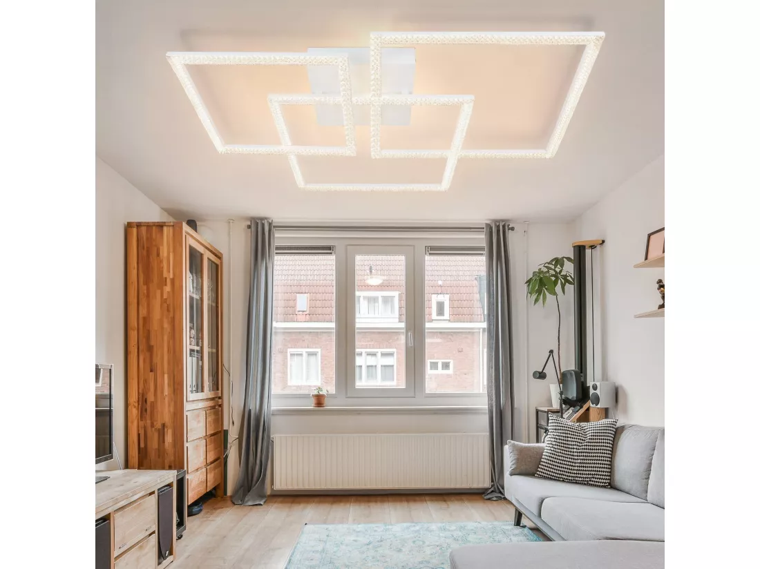 NETTLIFE plafonnier LED salon noir 75CM réglable moderne cristal chambre lampe Design lampe d'intérieur avec