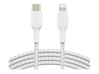 Belkin BoostCharge - Lightning-kabel - 24 pin USB-C han til Lightning han - 2 m - hvid - USB Power Delivery (18 W)
