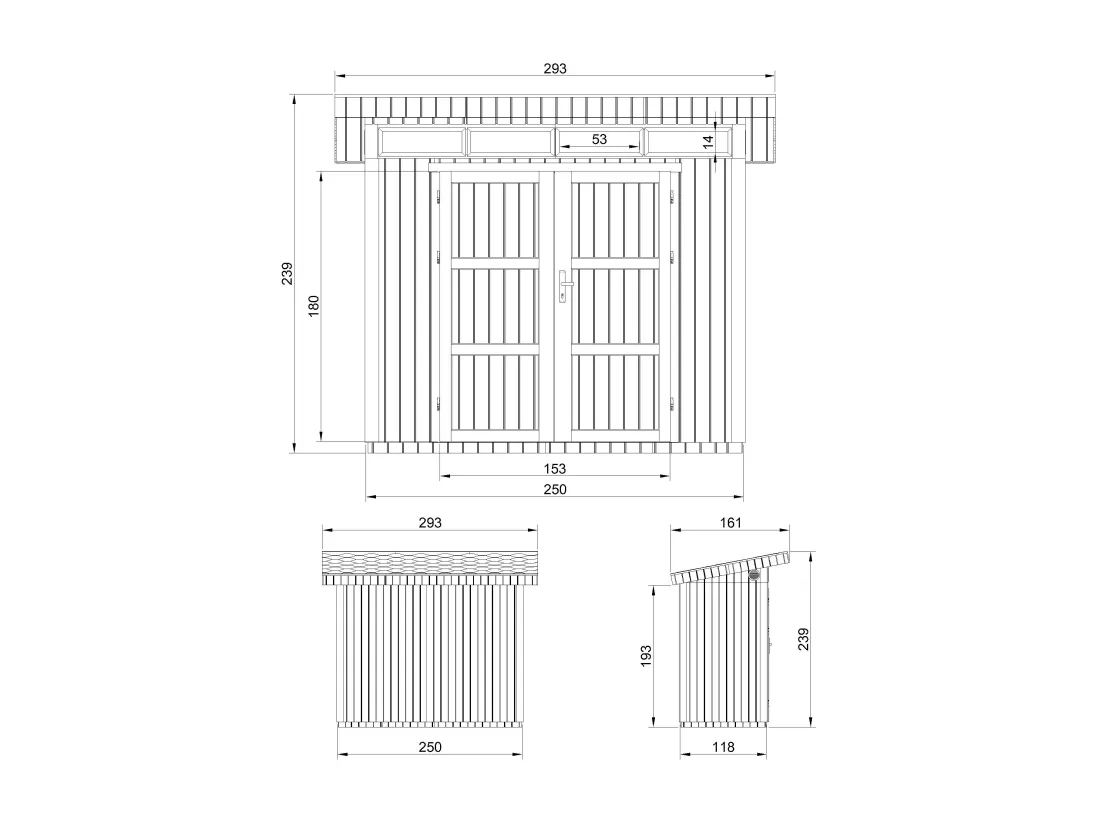 Abri de Jardin Qualité Premium 3m²/L161xL294xH239 cm - Timbela M901A-TUNDRA GREY