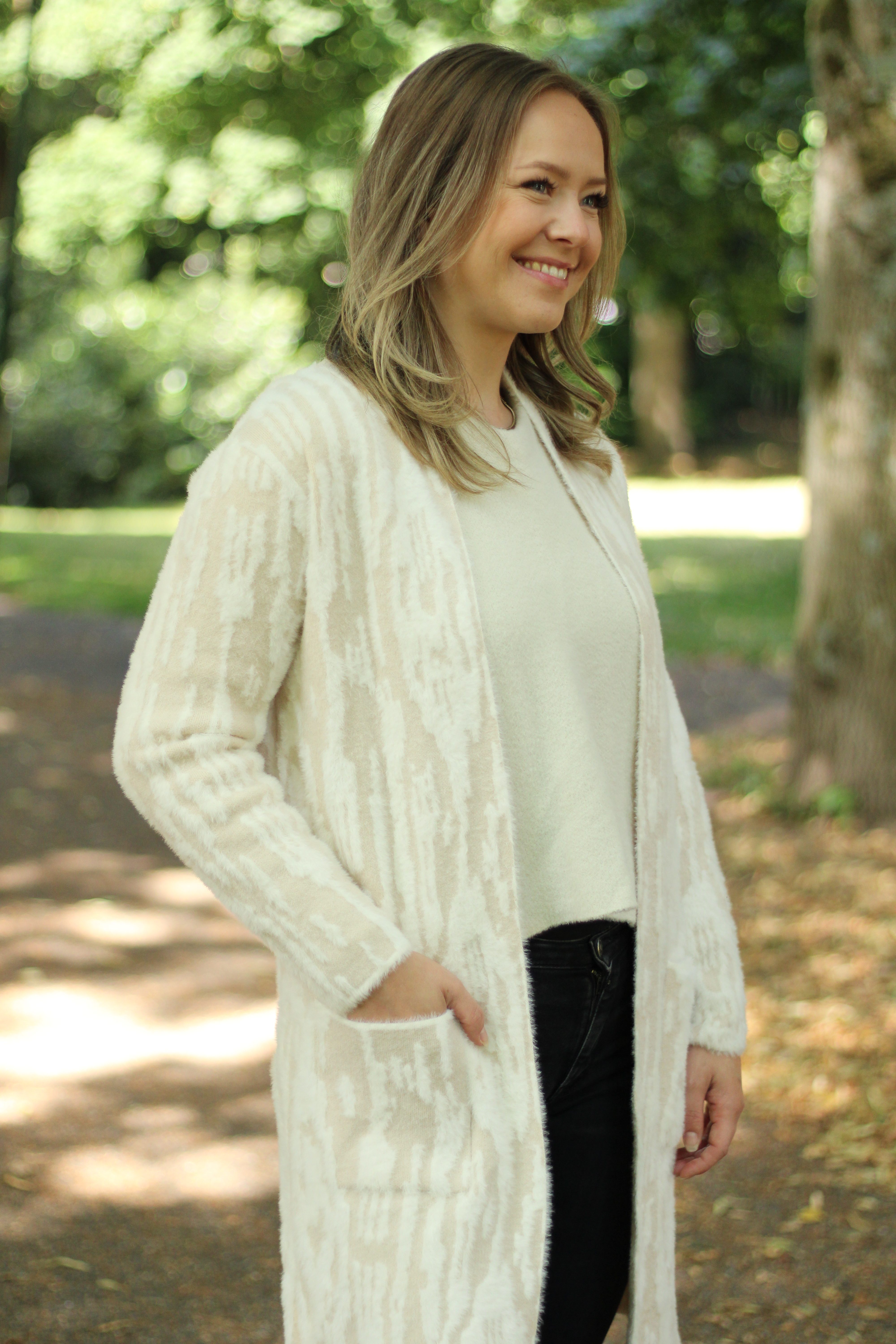 Rino & Pelle - Negien Long Cardigan - Birch Snow Zebra