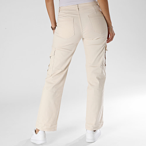 Pantalon Cargo Femme Beige Clair
