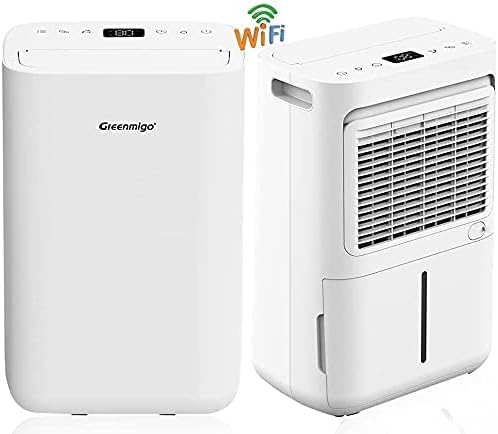 Alpha Serie Luftentfeuchter 13L/Tag(ALPHA-Q13 Pro WiFi),Raumentfeuchter Entfeuchter geeignet für Räume 20m² bis 50m²,für Raum Keller Wohnung Garage Wohnwagen Weiß