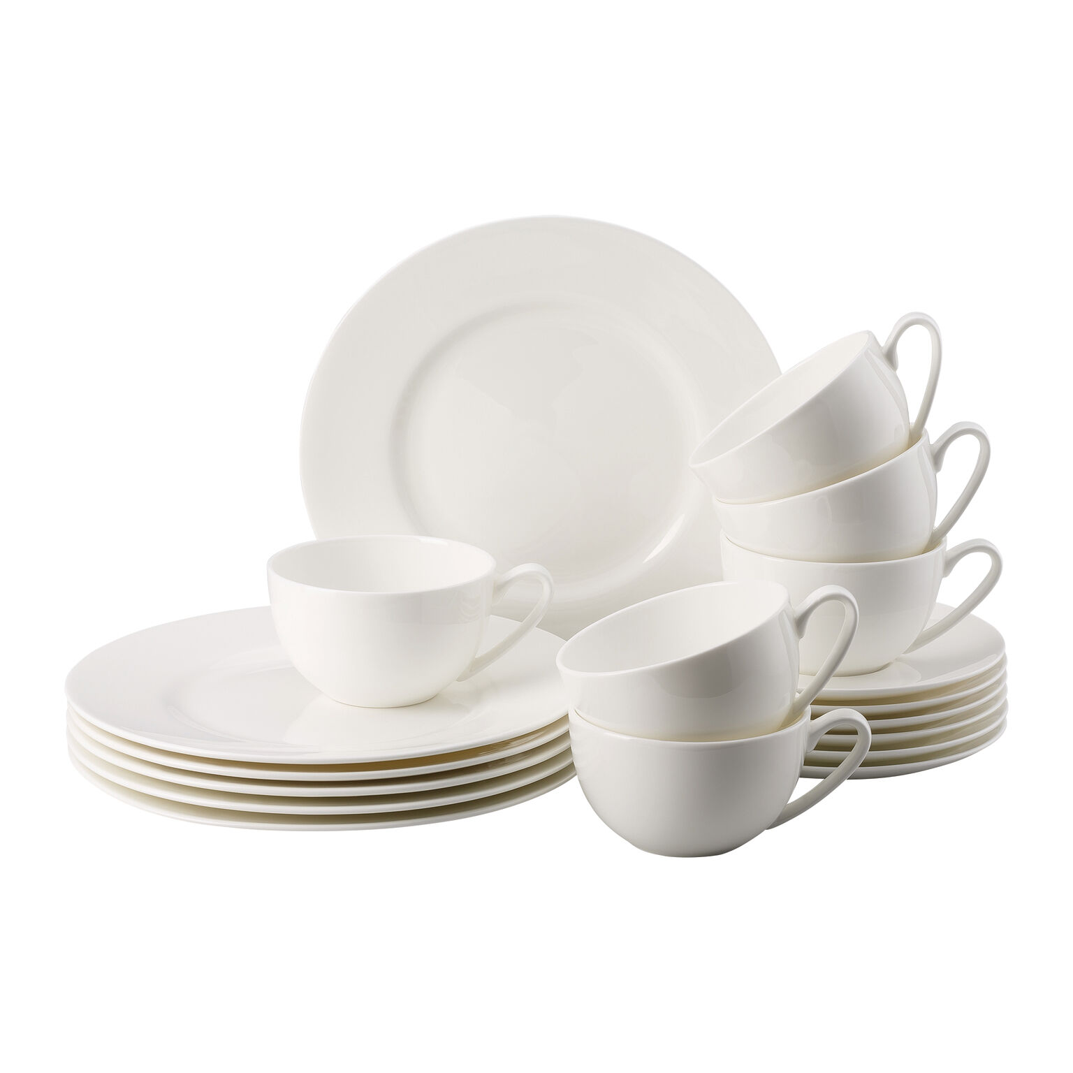 Jade Bone China Weiss Kaffeeset 18-tlg./Kombi