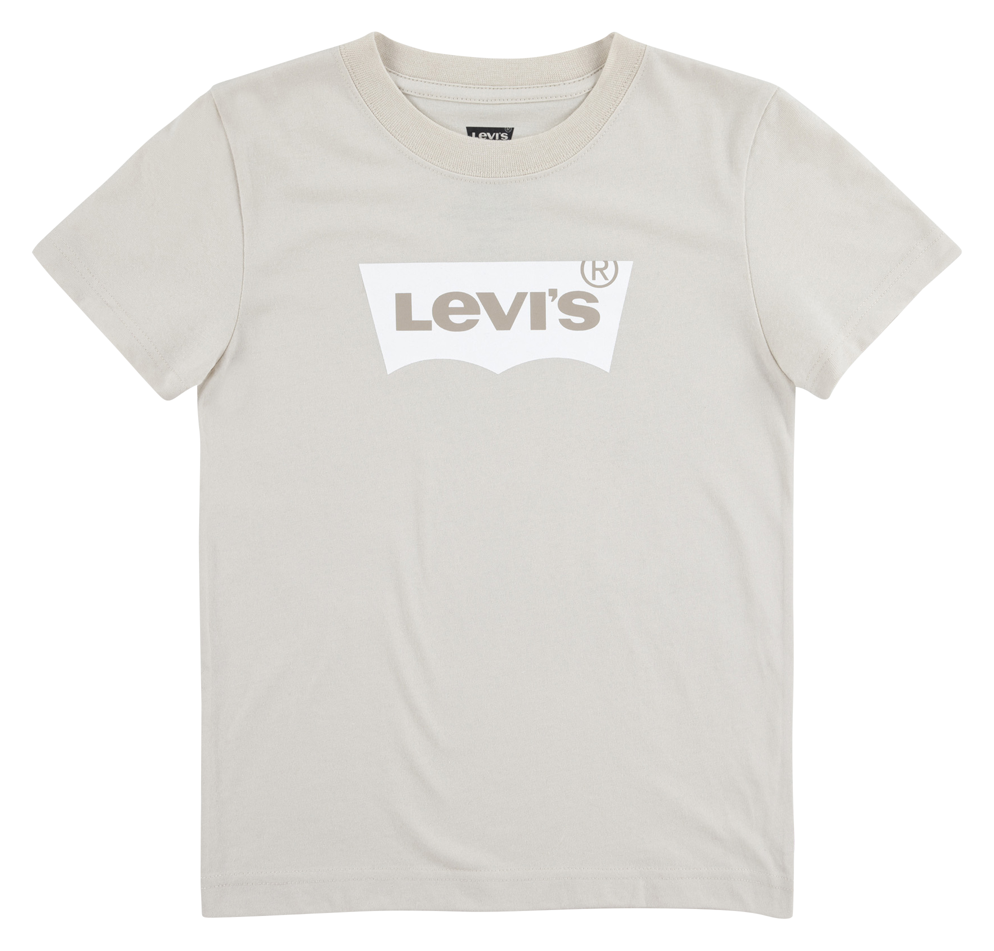 Tee-shirt col rond sérigraphié en coton mélangé | Beige