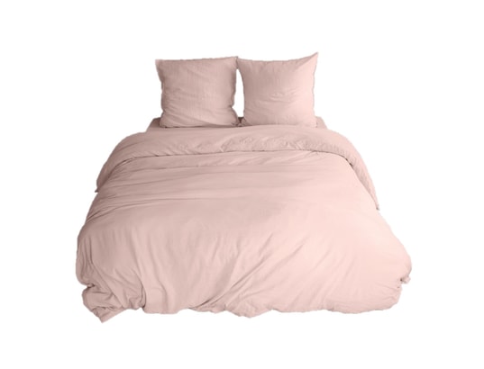 COTE DECO - Ensemble couette + 2 oreillers Parure de lit - 100% microfibre lavée - 240 x 260 cm - rose...