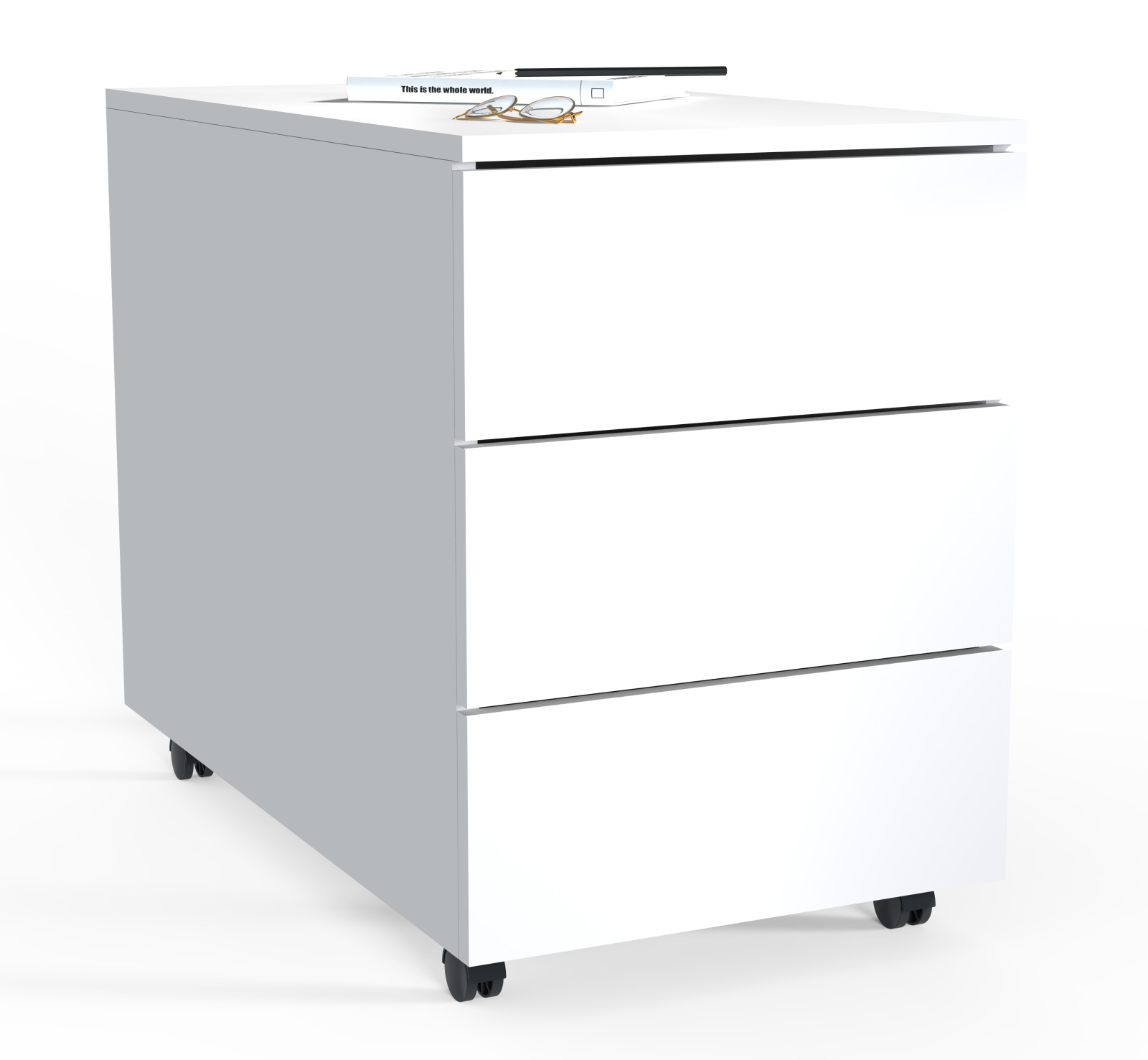 Rollcontainer DALOSA - weiß - 3 Schubladen - 39x70 cm