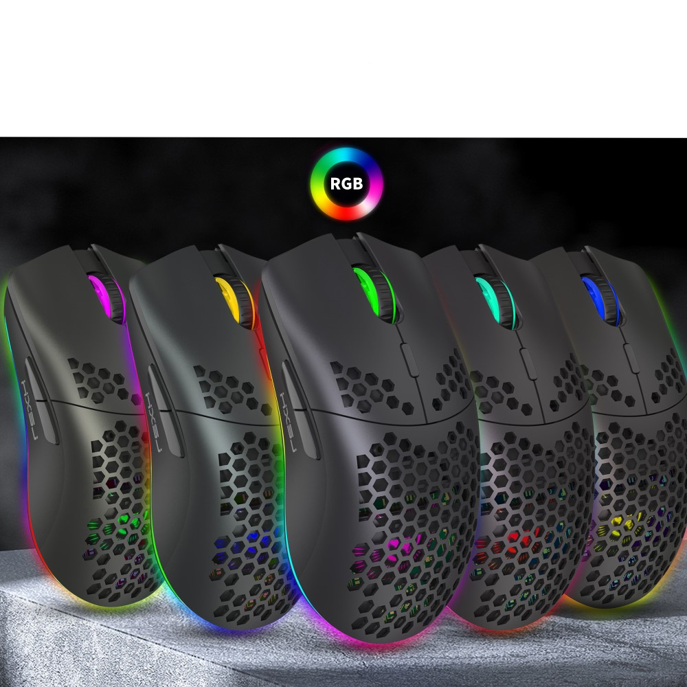 Optische Wireless Gaming Maus mit 3600 DPI   USB Dongle mit RGB LED Beleuchtung - Weiss
