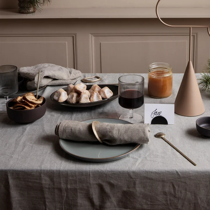 Ferm Living - Flow Serviettenringe, Messing (4er-Set)