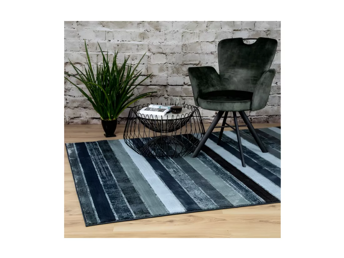 Tapis 150x80cm, design G408A coloris bleu pétrole - Confort et élégance pour votre intérieur