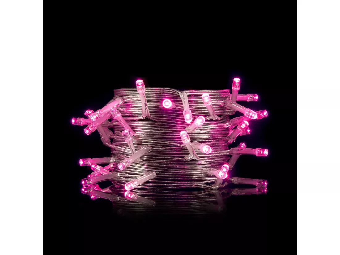Guirlande LED Extérieure à Piles 5m Rose