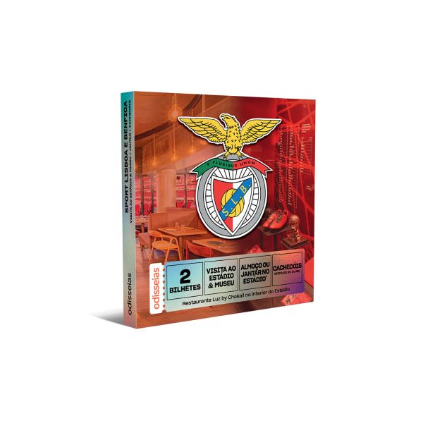 Odisseias Sport Lisboa e Benfica | Tour Estádio e Museu   Cachecóis   Cheque 25EUR Luz by Chakall