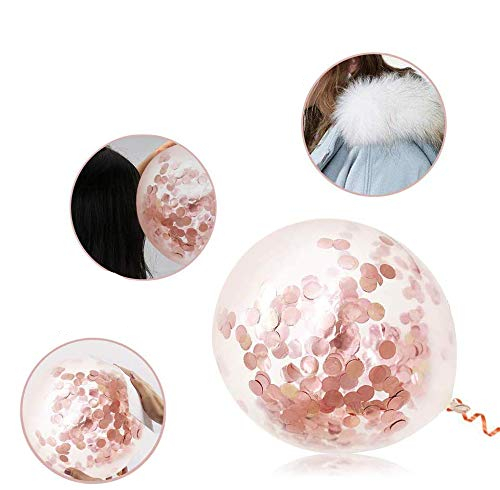 (60er Set) Ø30cm Party Deko Ballons Latex Luftballons mit Konfetti - Cremé / Roségold
