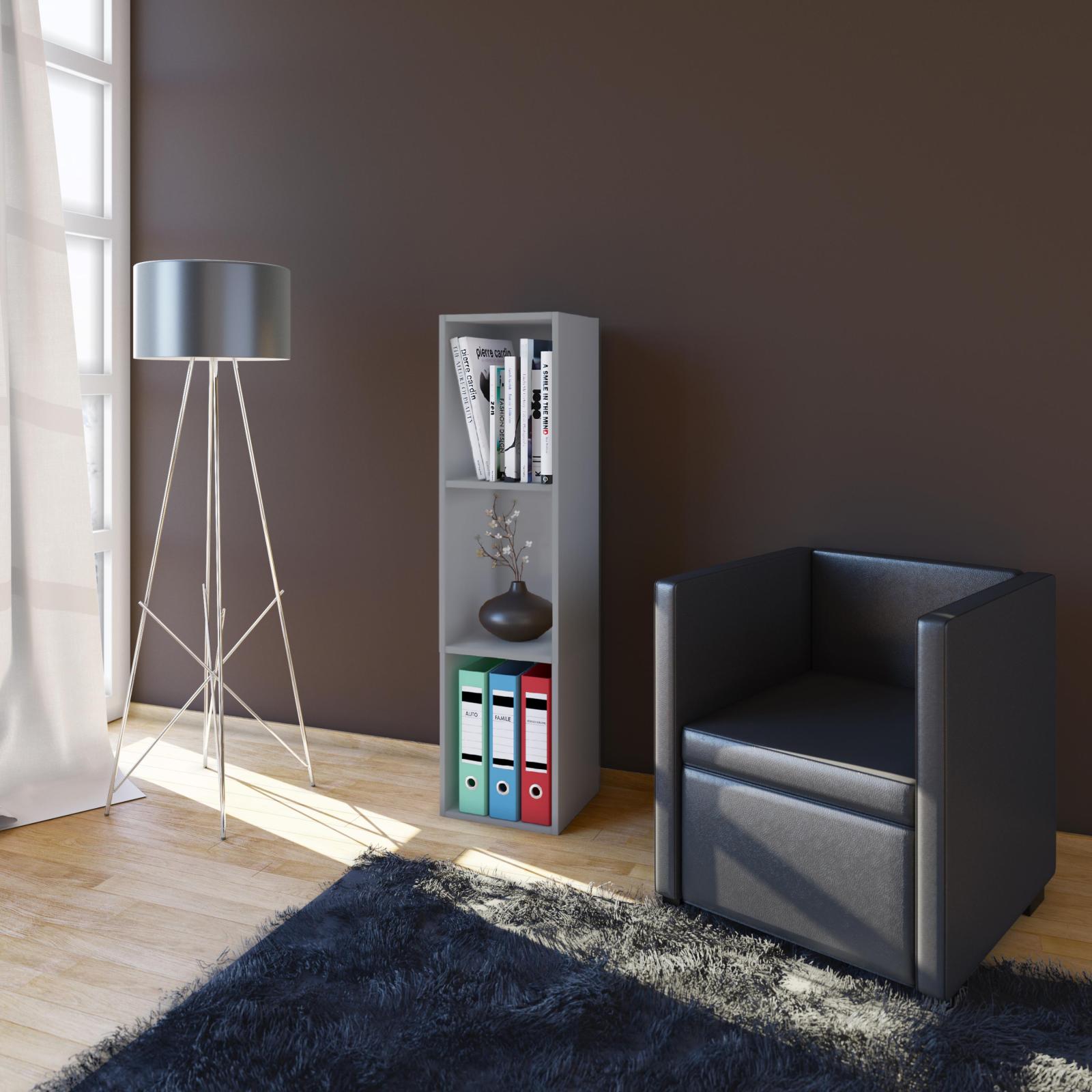 CD/DVD-Sammel-Regal MENDAS - grau - 3-Fach - 34 cm